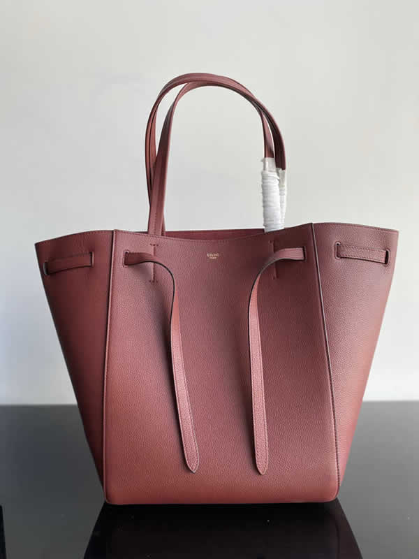 Replica Fashion Celine Cheap Cabags Phantom Red Wine Handbags High Quality